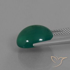 Agate Vert moyen naturelle ovale, 7.52 ct, Translucide