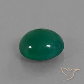 Agate Vert moyen naturelle ovale, 7.56 ct, Translucide
