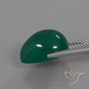 Agate Forêt verte naturelle En forme de poire, 8.64 ct, Translucide