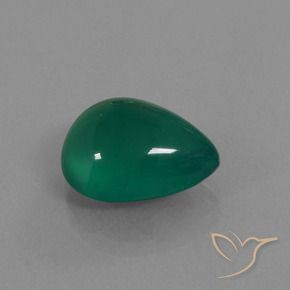 Agate Vert moyen naturelle En forme de poire, 6.44 ct, Translucide