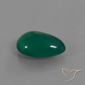 Agate Forêt verte naturelle En forme de poire, 5.45 ct, Translucide
