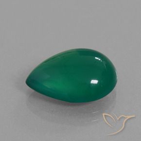 Agate Forêt verte naturelle En forme de poire, 6.24 ct, Translucide