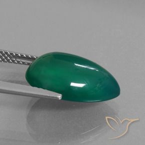 Agate Forêt verte naturelle En forme de poire, 6.24 ct, Translucide