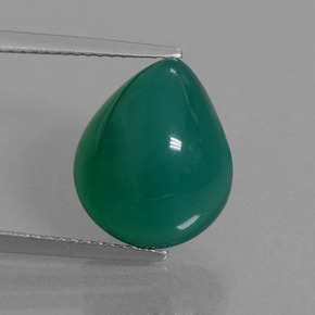 Agate vert naturelle en forme de poire, 8,02 ct, translucide