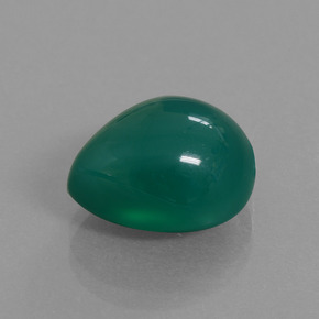 Agate vert naturelle en forme de poire, 8,02 ct, translucide