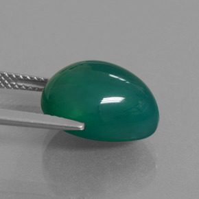 Agate vert naturelle en forme de poire, 8,02 ct, translucide
