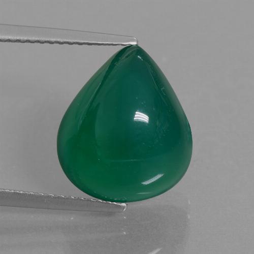 Agate vert naturelle en forme de poire, 8,45 ct, translucide