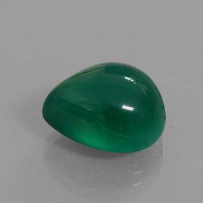 Agate vert naturelle en forme de poire, 8,45 ct, translucide