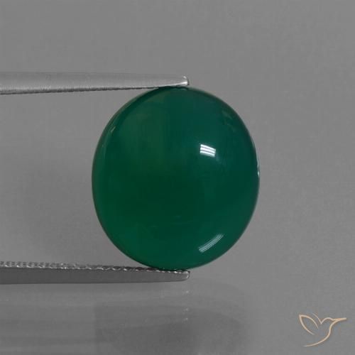 8.13ct Naturel Vert foncé moyen Agate, ovale, Translucide