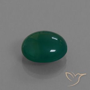 Agate Vert foncé moyen naturelle ovale, 8.13 ct, Translucide