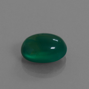 Agate vert naturelle coupe ovale, 7,42 ct, translucide