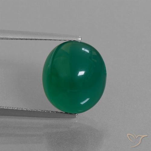 7.58ct Naturel Forêt verte Agate, ovale, Translucide