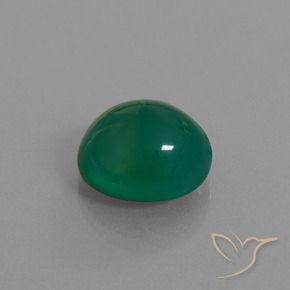 Agate Forêt verte naturelle ovale, 7.58 ct, Translucide