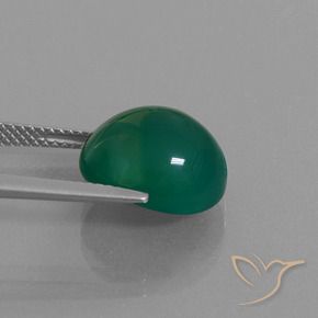 Agate Forêt verte naturelle ovale, 7.58 ct, Translucide