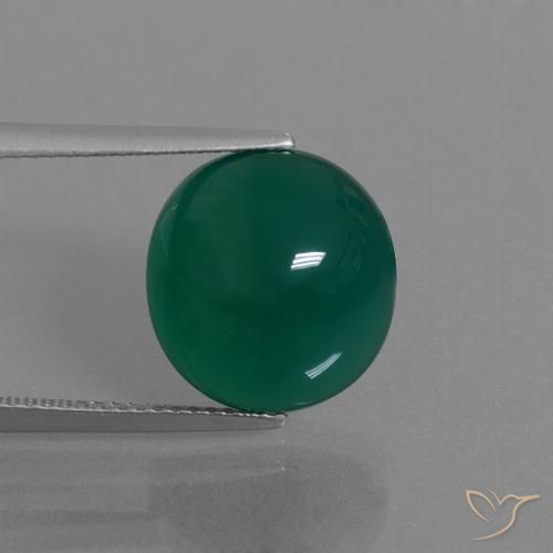 7.80ct Naturel Vert foncé moyen Agate, ovale, Translucide