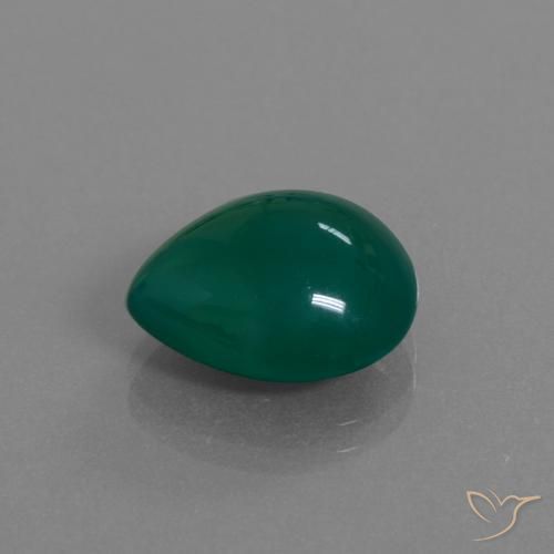 Agate vert naturelle en forme de poire, 7,33 ct, translucide