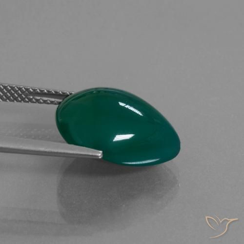 Agate vert naturelle en forme de poire, 7,33 ct, translucide
