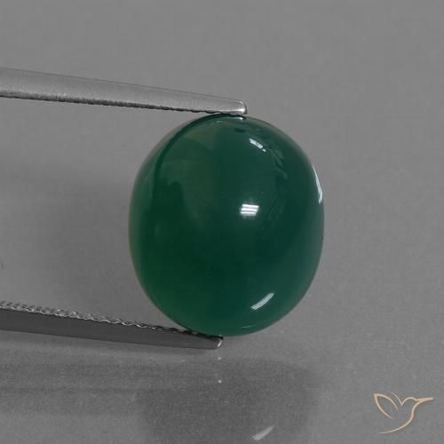 8.19ct Naturel Vert Agate, ovale, Translucide