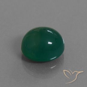 Agate Vert naturelle ovale, 8.19 ct, Translucide