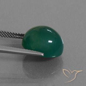Agate Vert naturelle ovale, 8.19 ct, Translucide