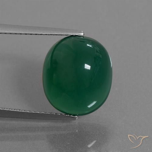 8.75ct Naturel Vert foncé moyen Agate, ovale, Translucide