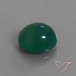 Agate Vert foncé moyen naturelle ovale, 8.27 ct, Translucide