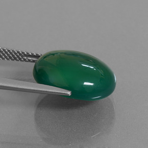 Agate vert naturelle coupe ovale, 8,32 ct, translucide