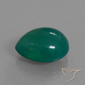 Agate Vert moyen naturelle En forme de poire, 7.72 ct, Translucide