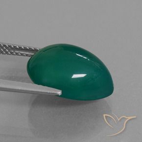 Agate Vert moyen naturelle En forme de poire, 7.72 ct, Translucide