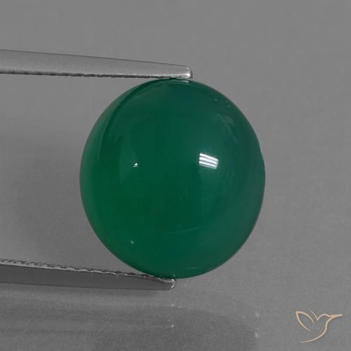 7.69ct Naturel Forêt verte Agate, ovale, Translucide