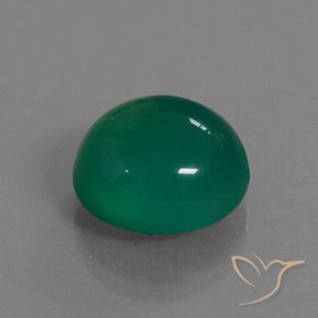 Agate Forêt verte naturelle ovale, 7.69 ct, Translucide