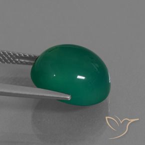 Agate Forêt verte naturelle ovale, 7.69 ct, Translucide