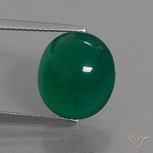 7.27ct Naturel Vert Agate, ovale, Translucide