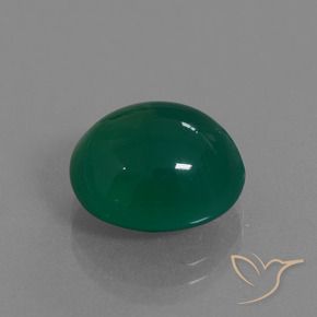 Agate Vert naturelle ovale, 7.27 ct, Translucide