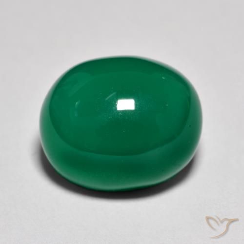 9.31ct Naturel Vert moyen Agate, ovale, Translucide