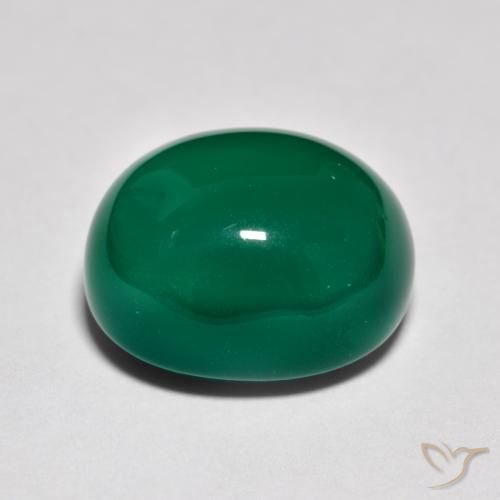 Agate Vert moyen naturelle ovale, 9.31 ct, Translucide