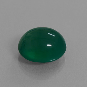 Agate Vert naturelle Coupe ovale, 9.18 ct, Translucide