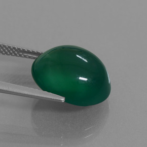 Agate Vert naturelle Coupe ovale, 9.18 ct, Translucide