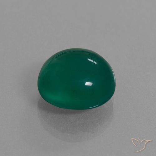 Agate Vert naturelle ovale, 8.09 ct, Translucide