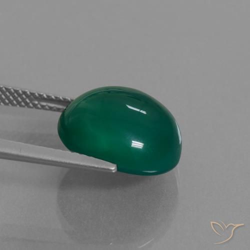 Agate Vert naturelle ovale, 8.09 ct, Translucide