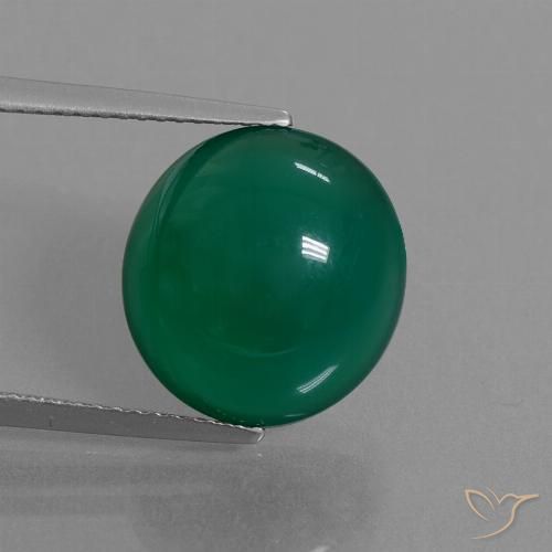 8.59ct Naturel Vert foncé moyen Agate, ovale, Translucide