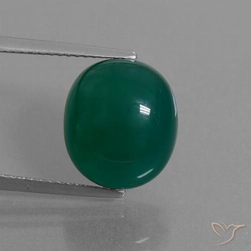 8.38ct Naturel Vert foncé moyen Agate, ovale, Translucide