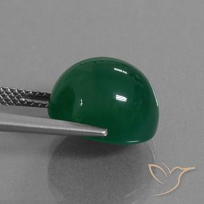 Agate Vert jaunâtre naturelle ovale, 8.78 ct, Translucide