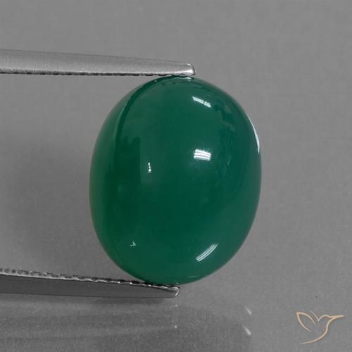 8.50ct Naturel Vert Agate, ovale, Translucide