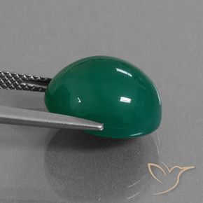 Agate Vert naturelle ovale, 8.50 ct, Translucide