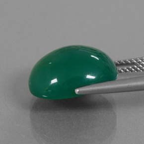 Agate vert naturelle coupe ovale, 8,22 ct, translucide