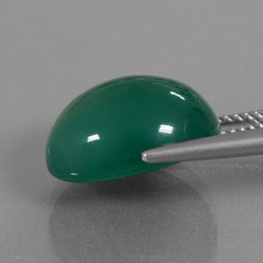 Agate vert naturelle coupe ovale, 10,07 ct, translucide