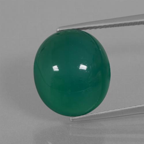 Agate vert naturelle coupe ovale, 10,07 ct, translucide