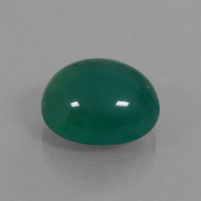 Agate vert naturelle coupe ovale, 10,07 ct, translucide