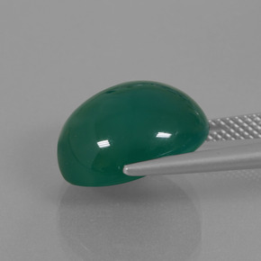 Agate vert naturelle coupe ovale, 10,07 ct, translucide